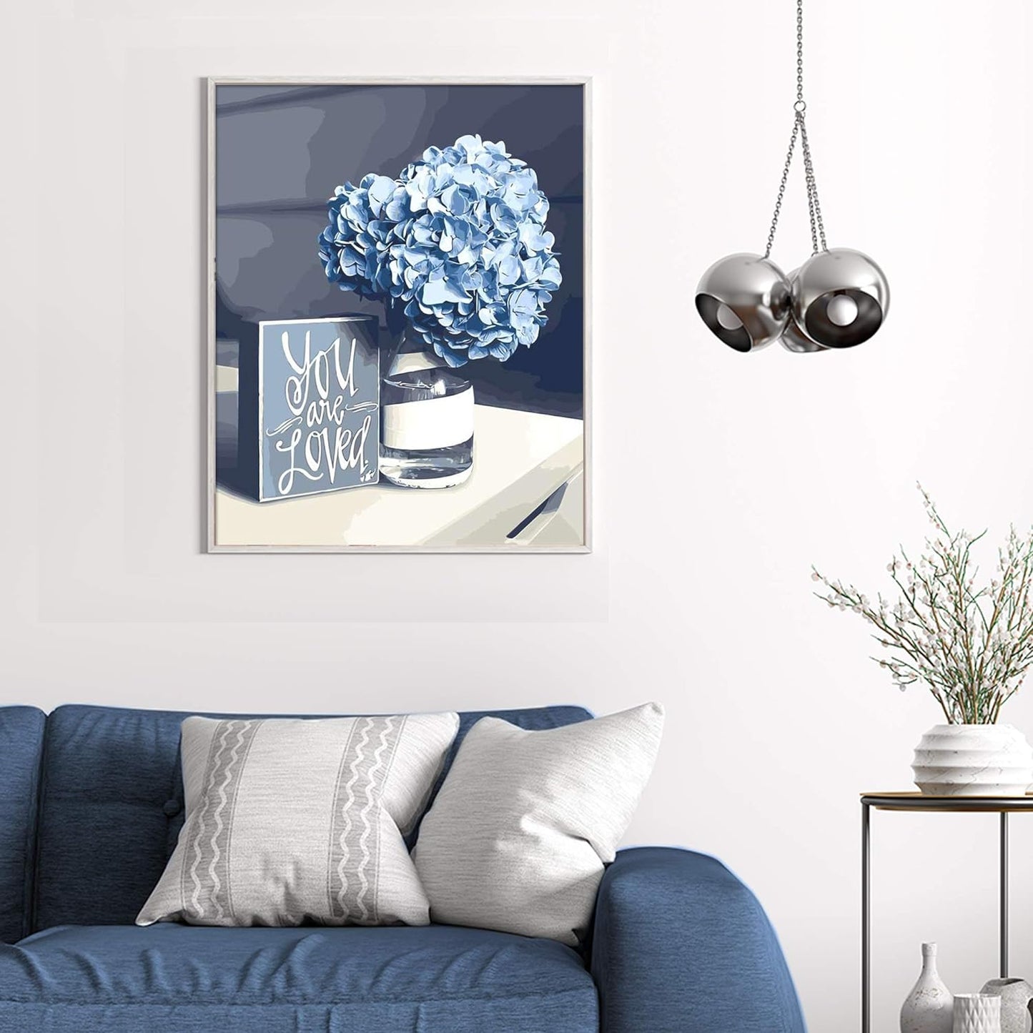 Hydrangea Serenity Framed Paint by Numbers