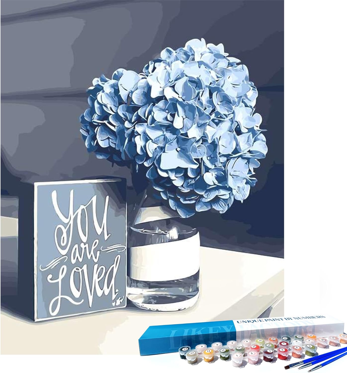 Hydrangea Serenity Framed Paint by Numbers