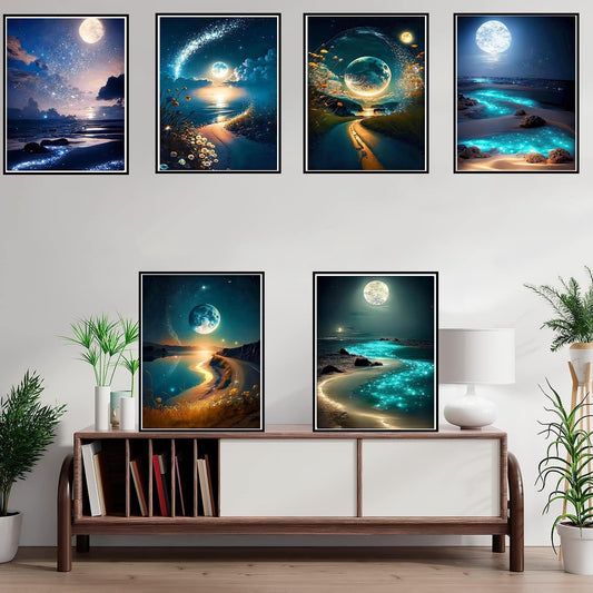 Luminous Moonlit Beaches Diamond Painting Art Set