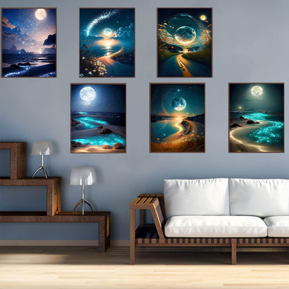 Luminous Moonlit Beaches Diamond Painting Art Set