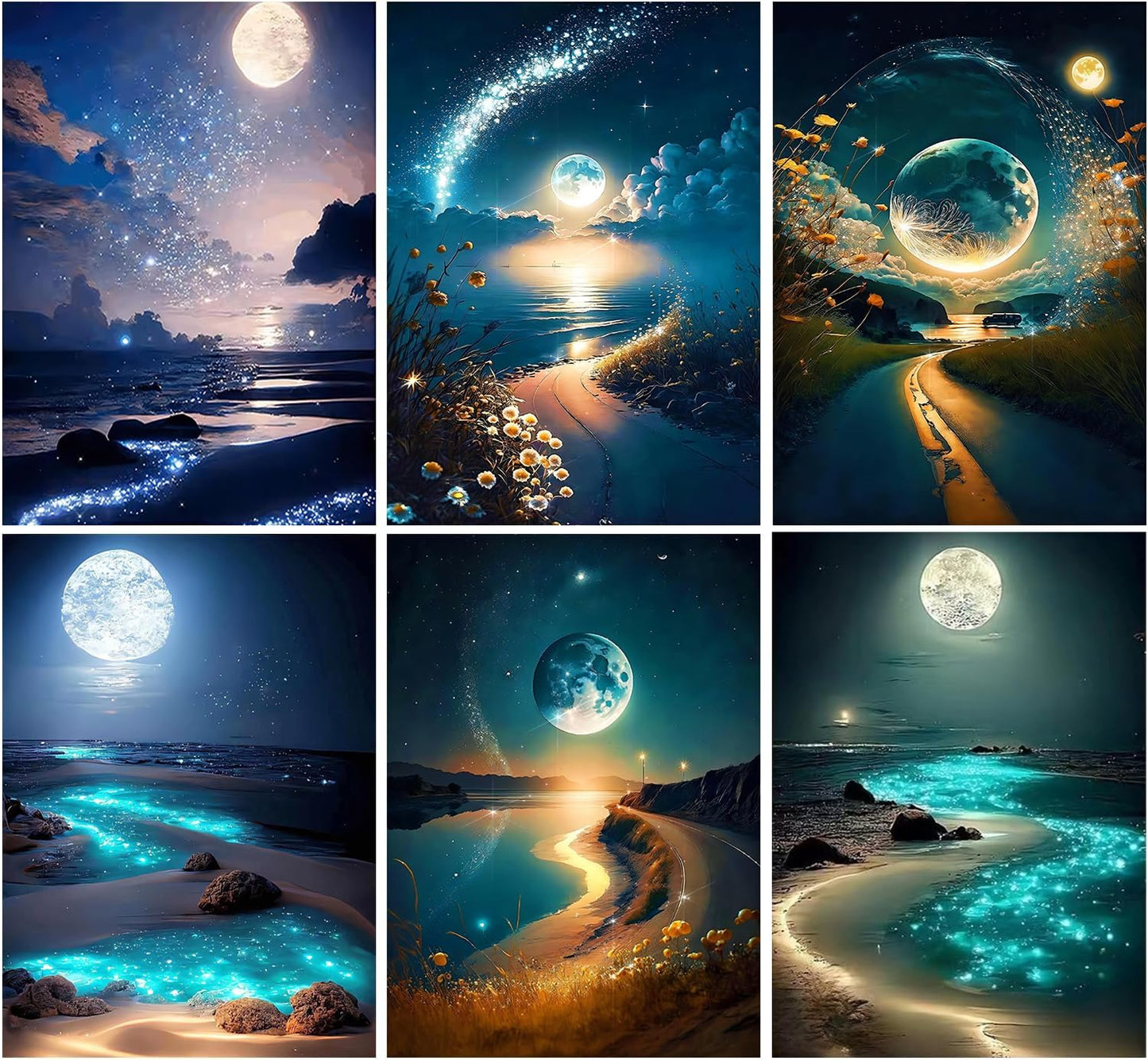 Luminous Moonlit Beaches Diamond Painting Art Set