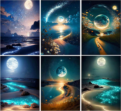 Luminous Moonlit Beaches Diamond Painting Art Set