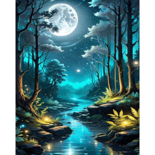 Lunar Reflections Forest Paint By Number Kit