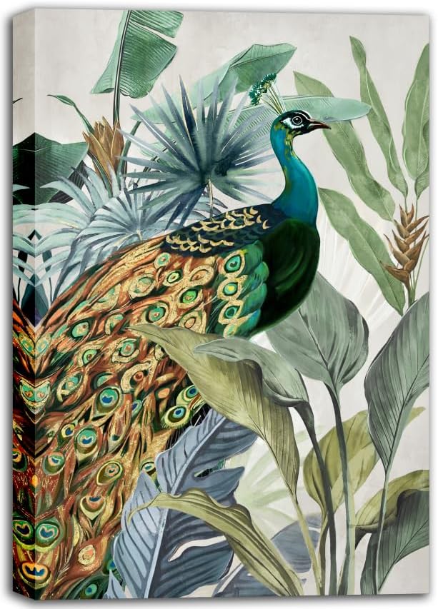 Majestic Peacock In Verdant Eden Canvas Art