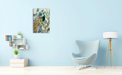 Majestic Peacock In Verdant Eden Canvas Art