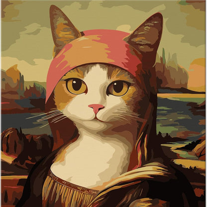 Mona Lisa Cat In Suit Paint By Numbers