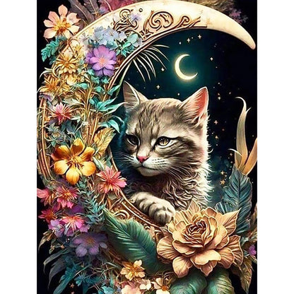 Moonlight Feline Paint By Number Canvas Print Kit