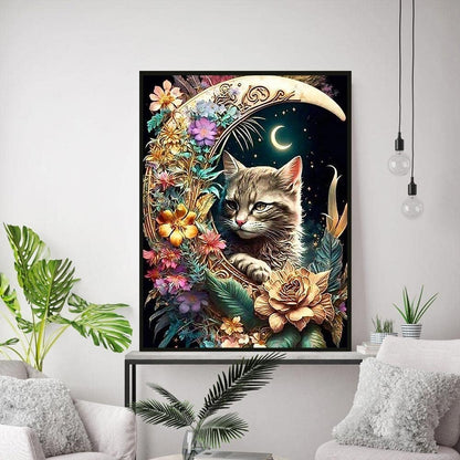 Moonlight Feline Paint By Number Canvas Print Kit