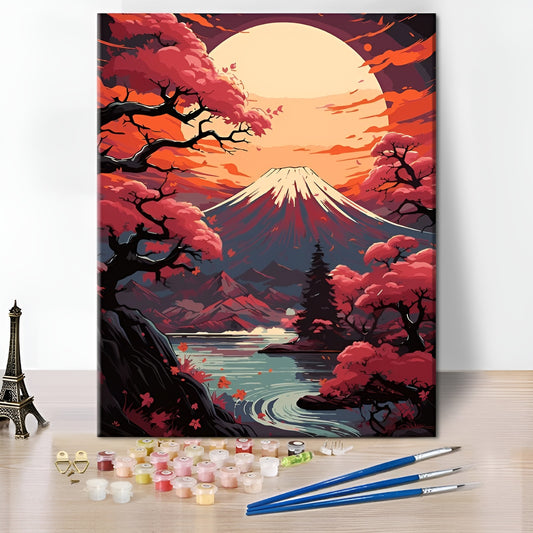 Scenic Mount Fuji Landscape Art Painting Paint By Numbers Kit