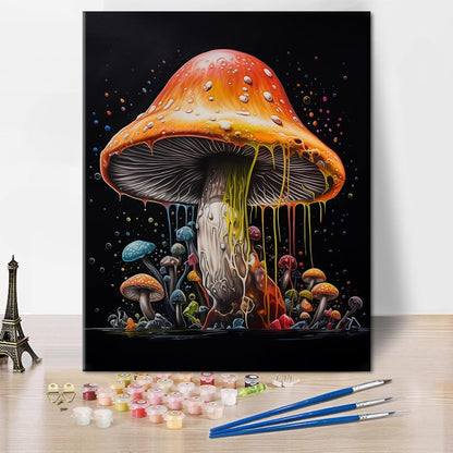 Mystical Dripping Mushrooms Paint By Number Kit