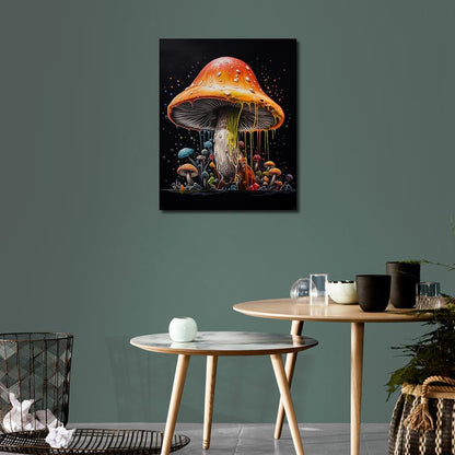 Mystical Dripping Mushrooms Paint By Number Kit