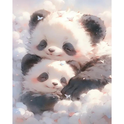 Serene Panda Pair Paint By Number Canvas Kit