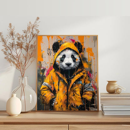 Paint By Number Kit With DIY Urban Graffiti Panda Art