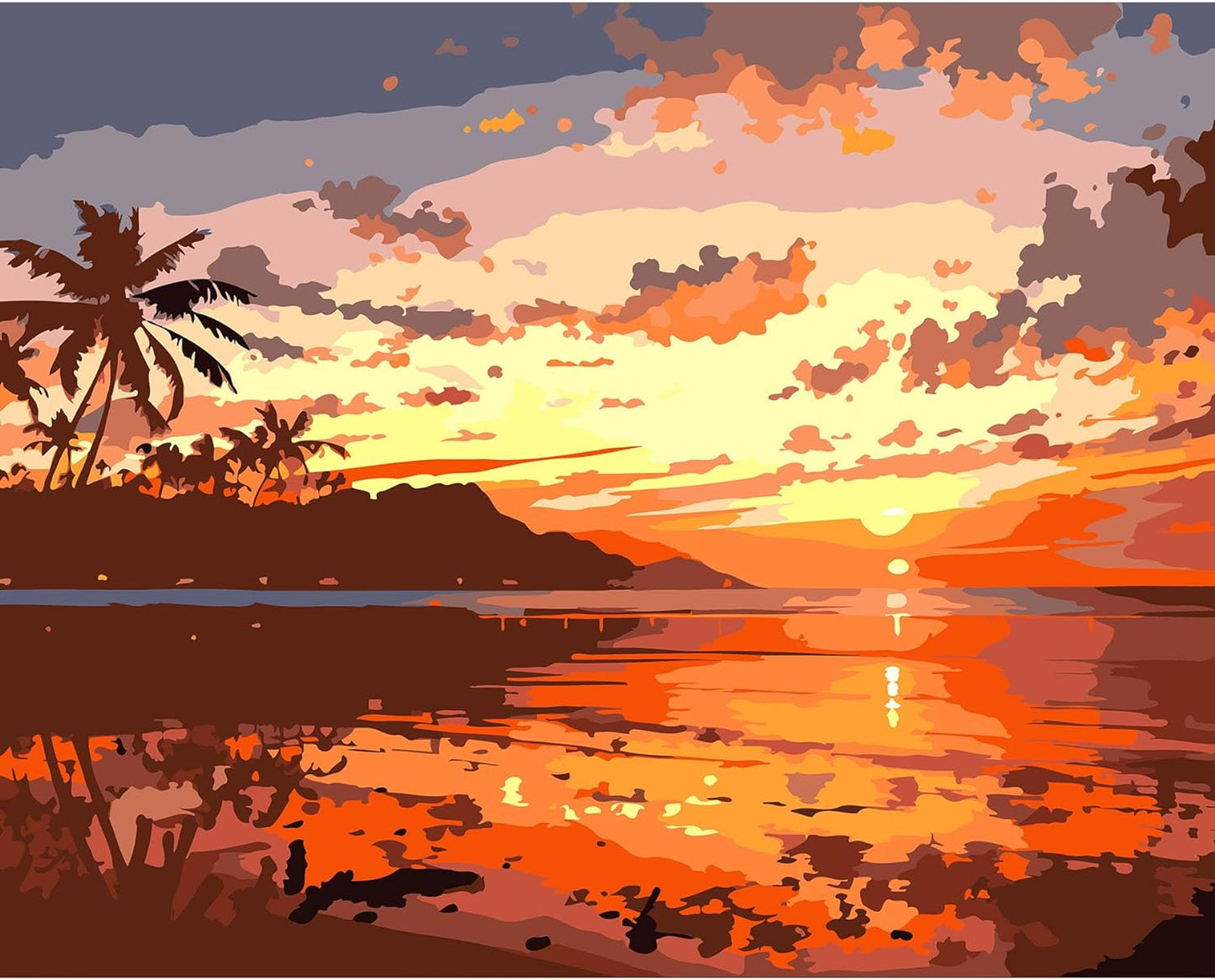 Tropical Sunset Serenity Paint By Number Kit