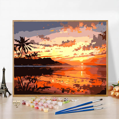 Tropical Sunset Serenity Paint By Number Kit