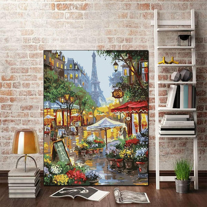 Eiffel Tower Garden Scene Paint By Number Kit