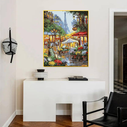 Eiffel Tower Garden Scene Paint By Number Kit