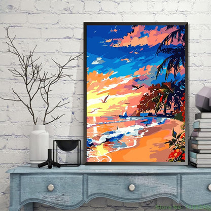 Sunset Serenade Beachscape Paint By Number Kit