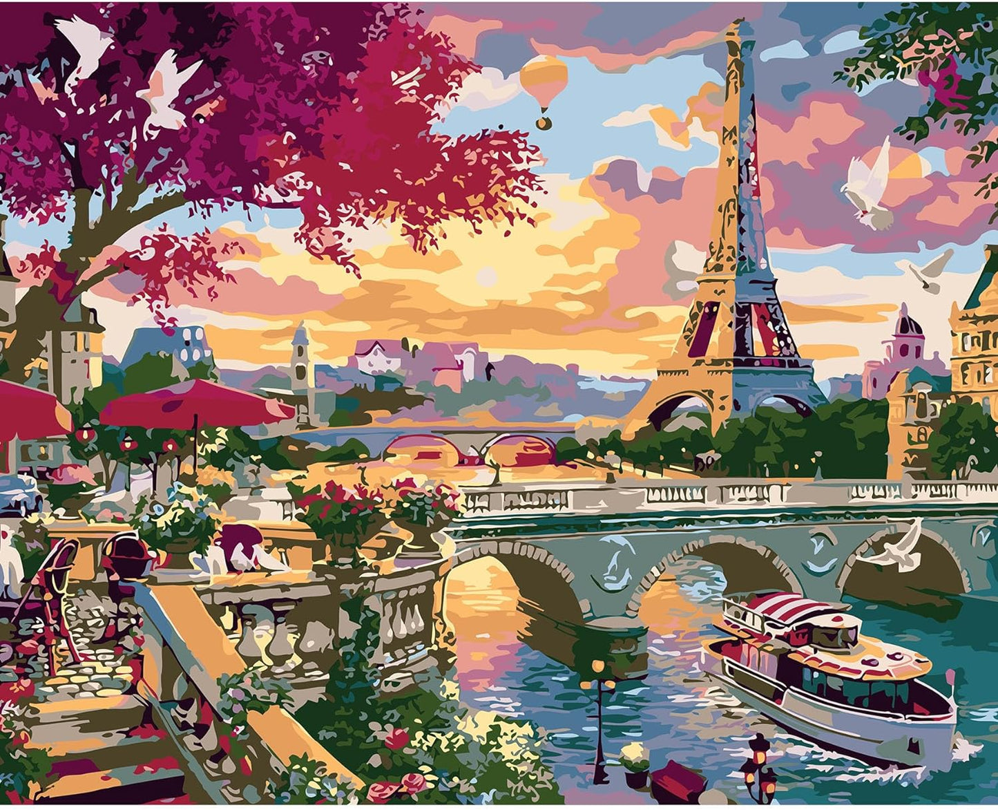 Parisian Sunset Eiffel Tower Paint By Number Kit