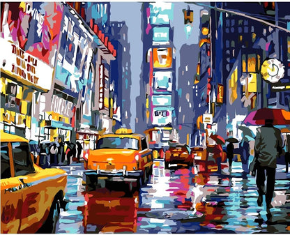 Bustling Metropolis Times Square Paint By Number Kit