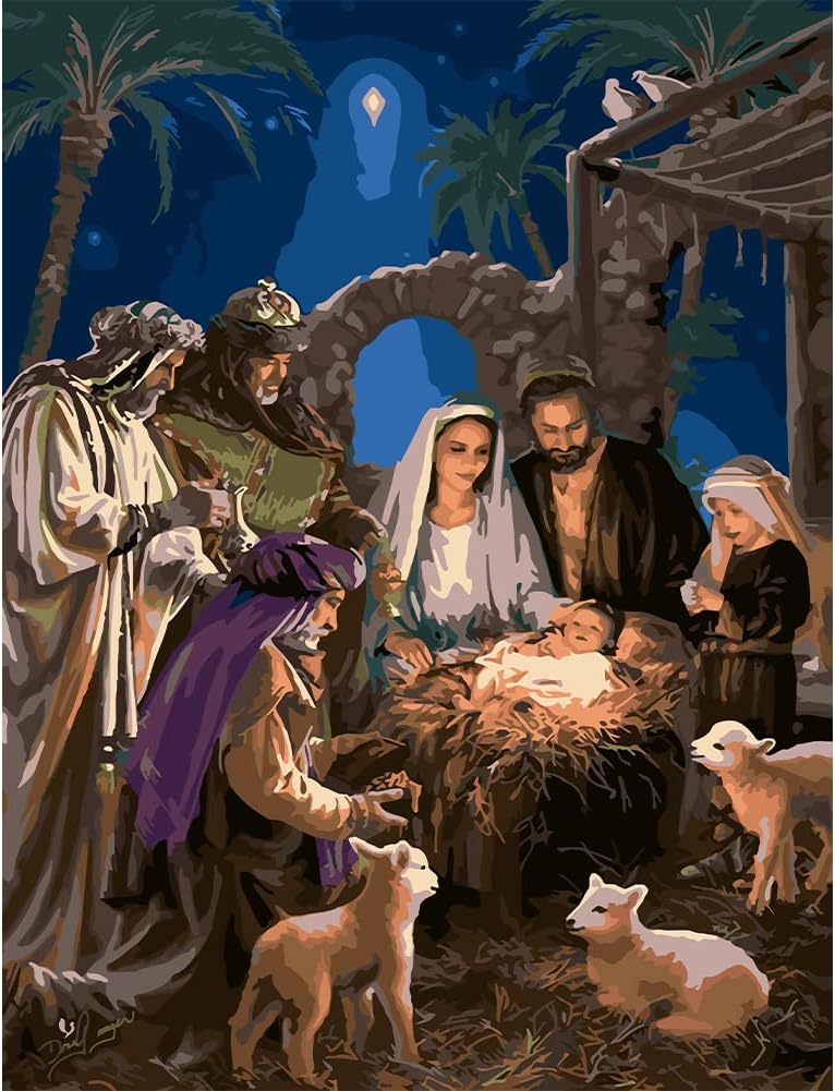 Renaissance Nativity Scene Paint By Numbers