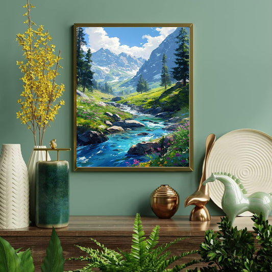 Serene Mountain Landscape - DIY Paint By Numbers Kit