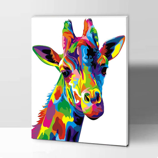 Spectrum Giraffe DIY Canvas Paint By Number Kit