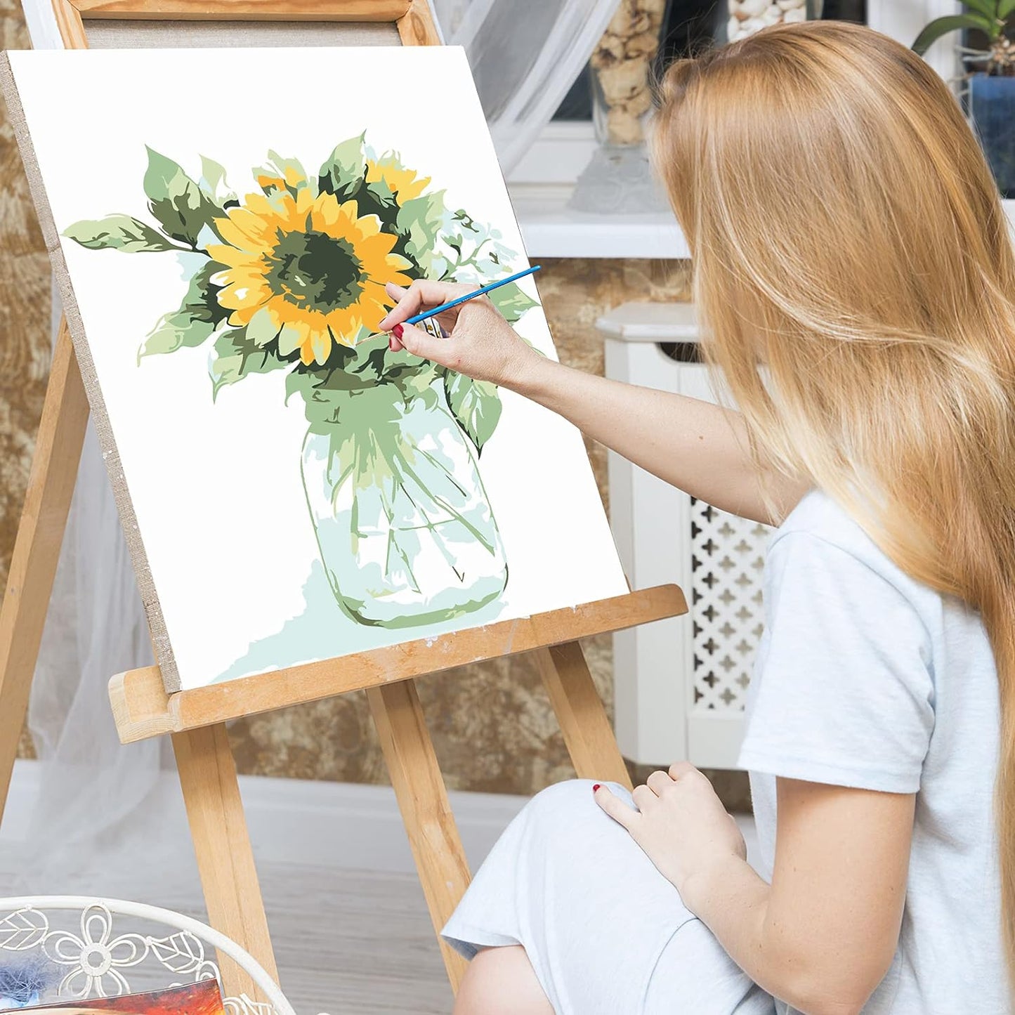 Sunflower Vase Paint By Numbers Kit