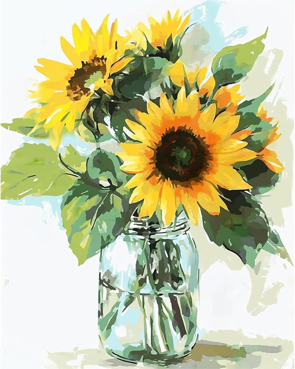 DIY Sunflower Vase Printed Paint By Numbers Kit