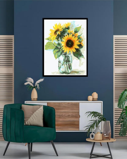 DIY Sunflower Vase Printed Paint By Numbers Kit