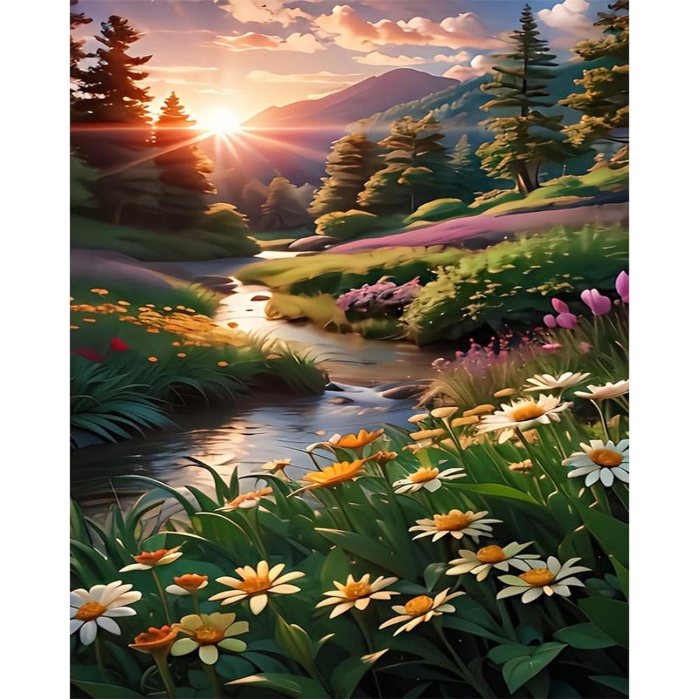 Sunrise Splendor Landscape Paint By Number Kit