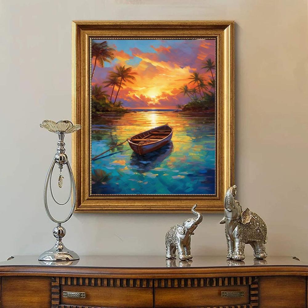 Sunset Serenity Boat Paint By Number Kit