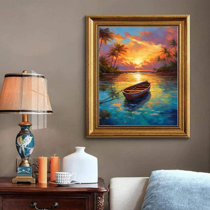 Sunset Serenity Boat Paint By Number Kit