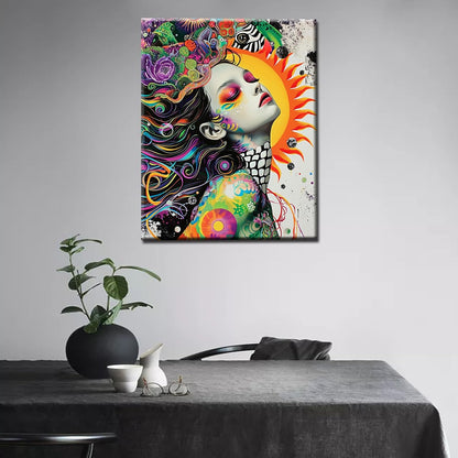 Surreal Dreamscape And Radiant Sun Canvas Art