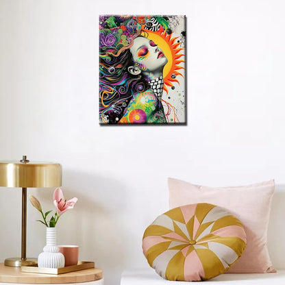 Surreal Dreamscape And Radiant Sun Canvas Art