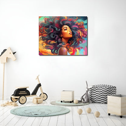 DIY Paint By Numbers Vibrant Abstract Portrait On Canvas