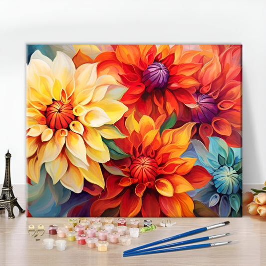 Stunning Autumn Flowers Painting Paint By Numbers Kit