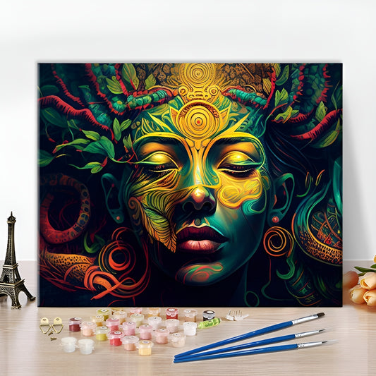 Paint By Numbers Canvas Kit Mystical Shamanic Portrait