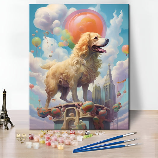 Majestic Dog Skyline Painting Paint By Numbers Kit