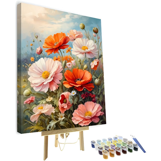 DIY Paint By Numbers Blooming Floral Canvas Art Kit