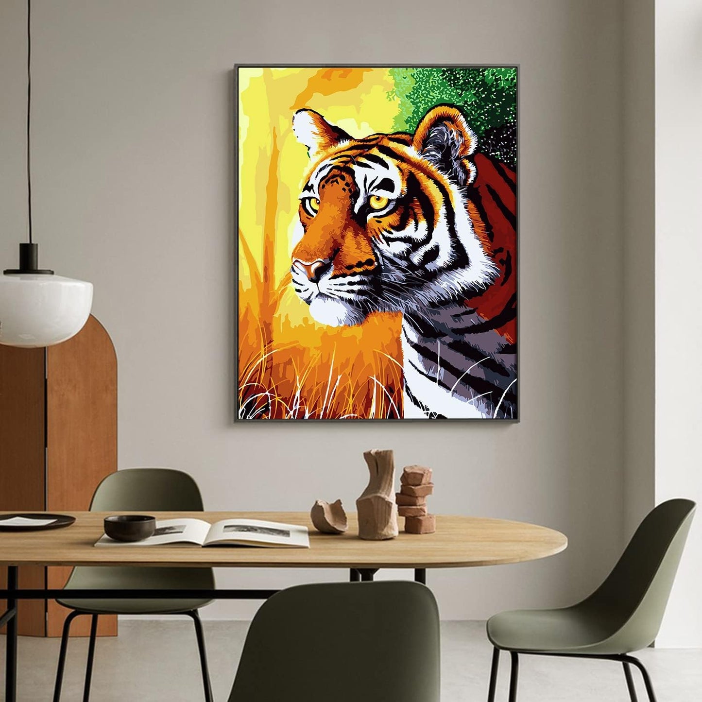 Tiger In Vivid Paint By Numbers Canvas Print