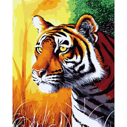 Tiger In Vivid Paint By Numbers Canvas Print