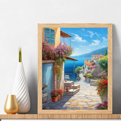 Town Street Landscape - DIY Style Paint By Numbers Kit