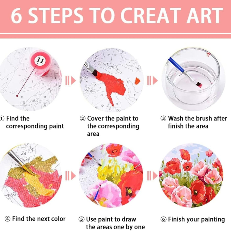 Tulip Themed Artwork Design Paint By Number Kit