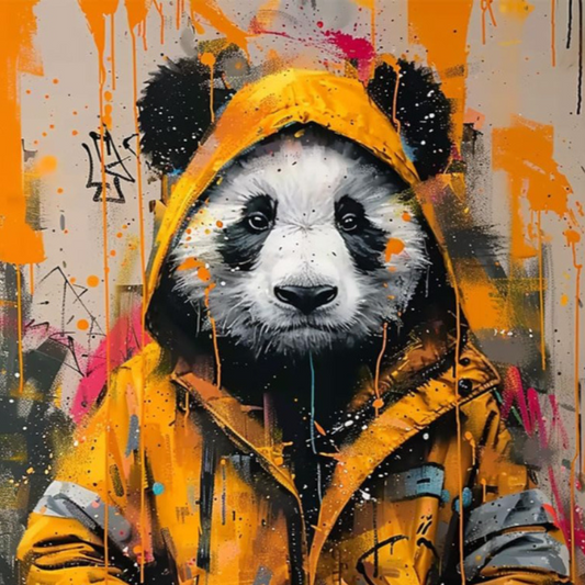 Paint By Number Kit With DIY Urban Graffiti Panda Art