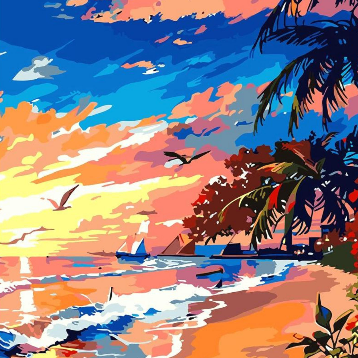 Sunset Serenade Beachscape Paint By Number Kit