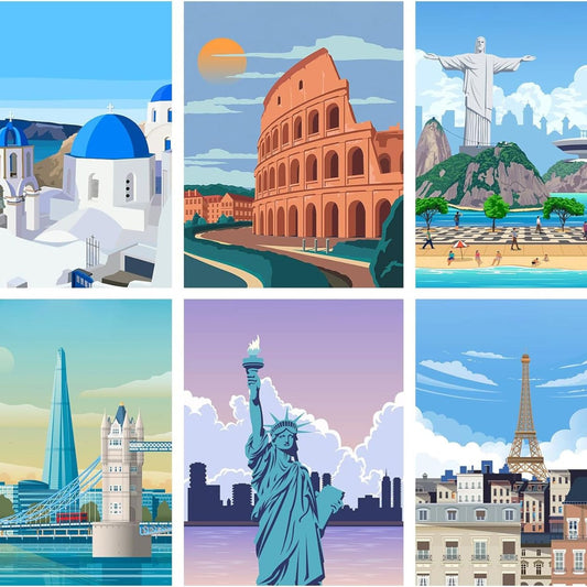 Global Landmarks Collection Paint By Numbers Kit