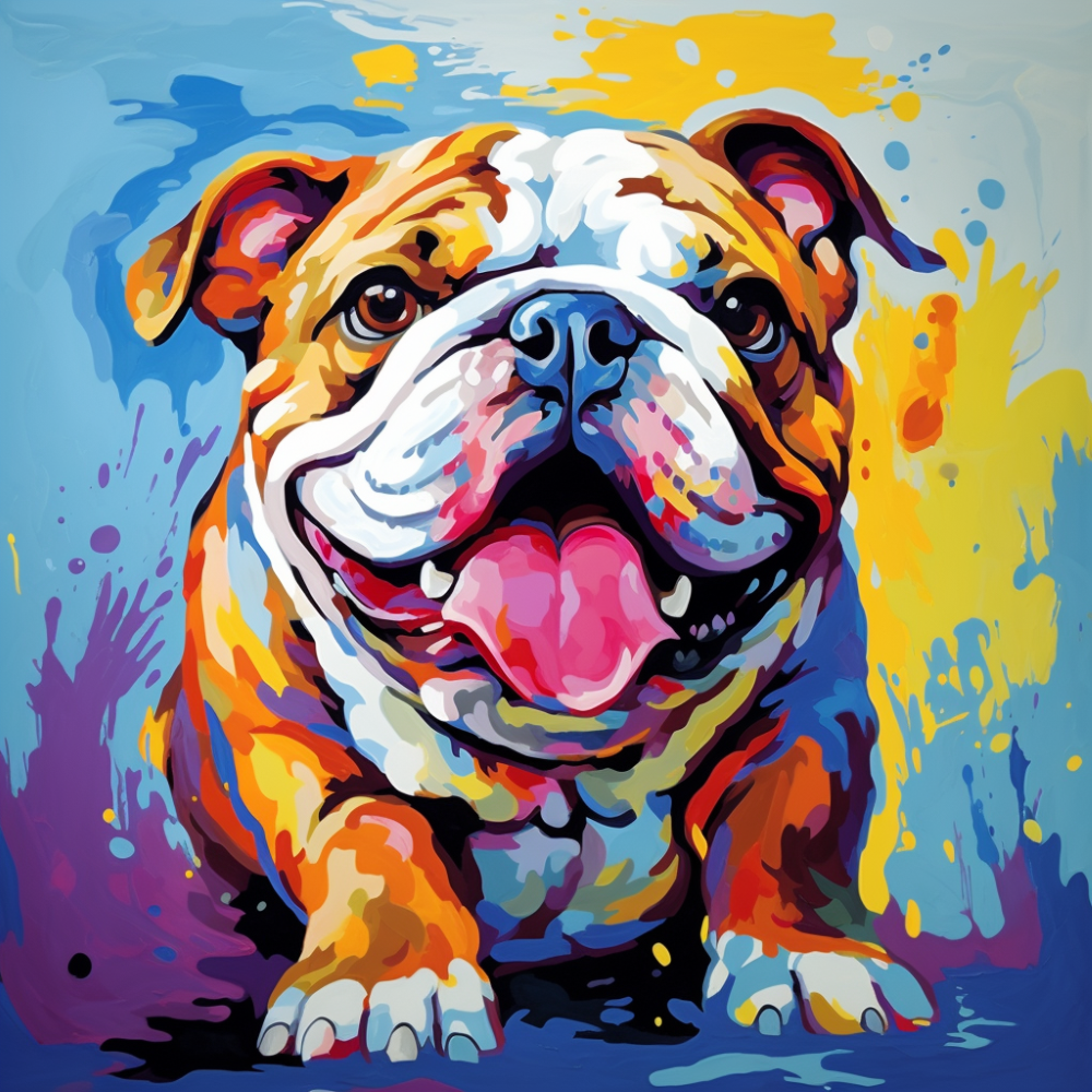 Vibrant Bulldog Paint By Number Art Kit