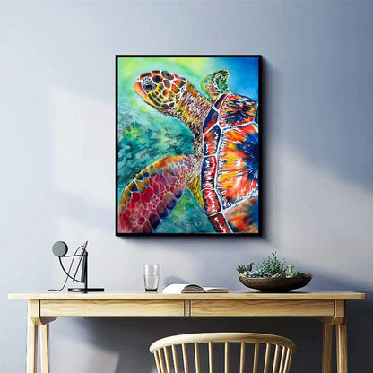 Vibrant Sea Turtle Canvas Print Painting Kit