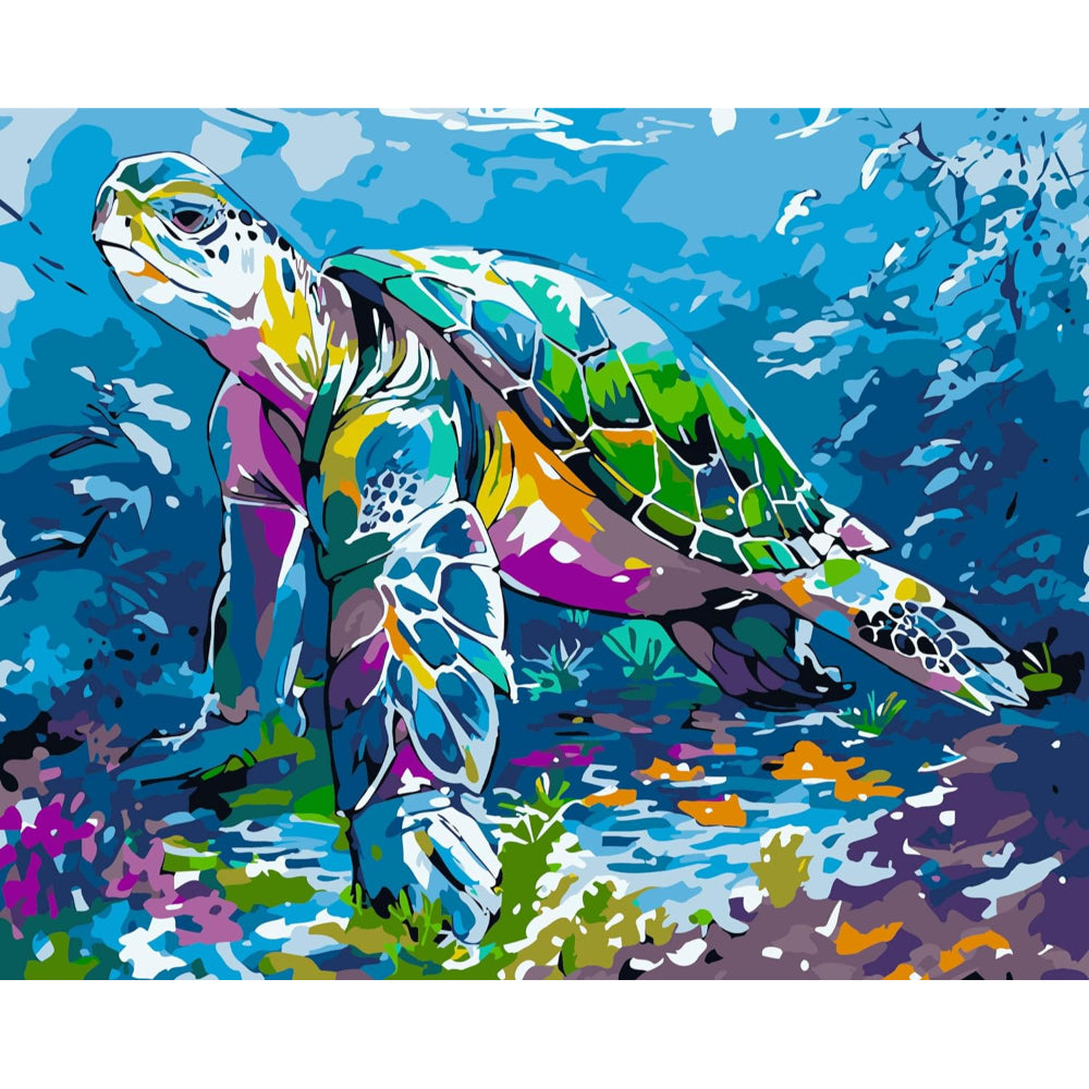 Vivid Turtle Paint By Numbers Canvas Art